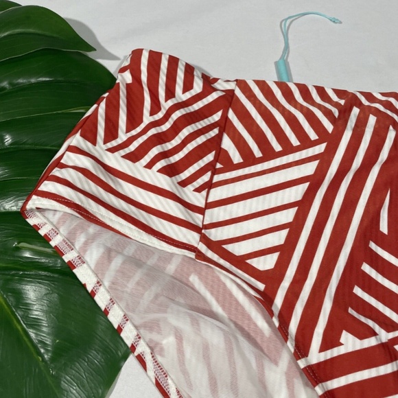 NEW Sea‎ Level [ 12 US ] Mix Striped High Waisted Bikini Bottom Sun Orange - Picture 6 of 12